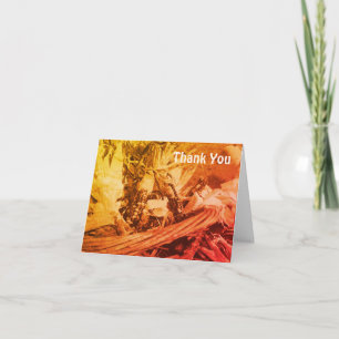 Vintage Sepia Indian Corn Autumn Thank You Card