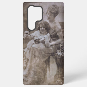 Vintage Sepia Mother & Child Portrait Samsung Galaxy Case