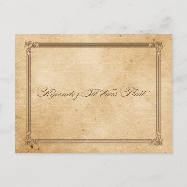 Vintage Sepia Poster Style RSVP Postcard (Front)