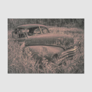 Vintage Sepia Rustic Retro Old Car Tissue Paper