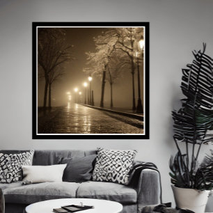 Vintage Sepia Scene 1930s road Fantasy  Poster