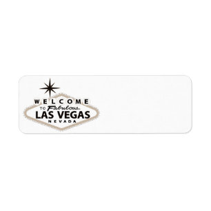 Vintage Sepia Welcome Sign to Las Vegas Custom Return Address Label