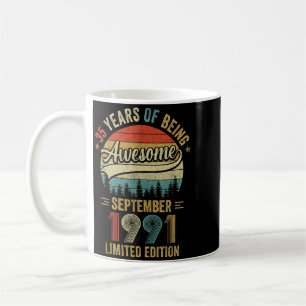 Vintage September 1991 35 Years Old 35th Birthday Coffee Mug