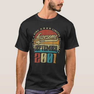 Vintage September 2001 20Th Birthday Over Year Cla T-Shirt