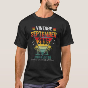 Vintage September 2006   16th Birthday Boy Kid T-Shirt