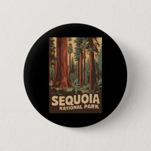 Vintage Sequoia National Park Men Women Kids Campi 6 Cm Round Badge