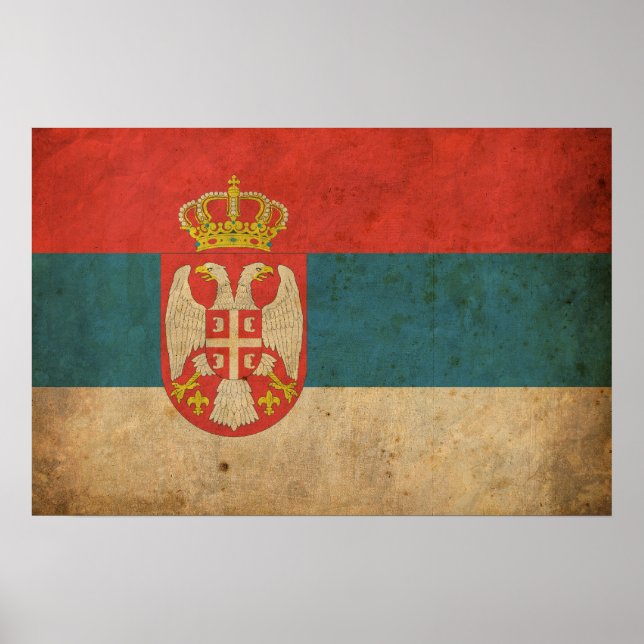 Vintage Serbia Flag Poster (Front)