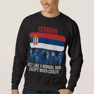 Vintage Serbian Mum Serbia Flag Design Mother's Da Sweatshirt
