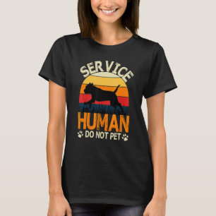 Vintage Service Human Do Not Pet PitBull Terrier T-Shirt