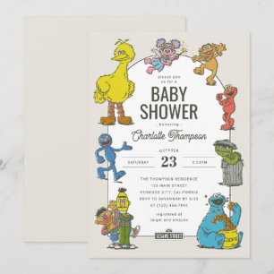 Vintage Sesame Street Baby Shower Invitation