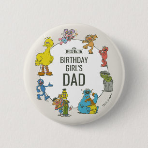 Vintage Sesame Street Characters Birthday 6 Cm Round Badge