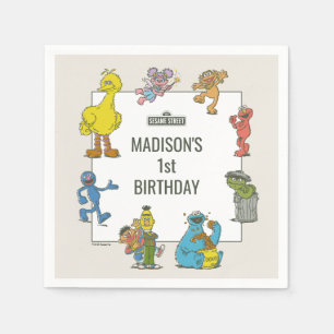 Vintage Sesame Street Characters Birthday Napkins