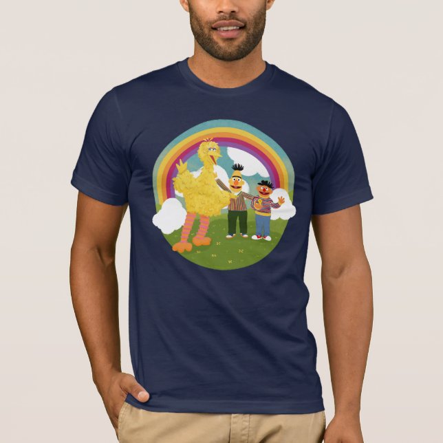 Vintage Sesame Street Friends Rainbow T-Shirt (Front)