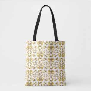 Vintage set of hand-painted vintage baroque orname tote bag
