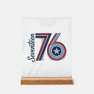 Vintage Seventeen 76 Patriotic Vector Shirt Design Acrylic Sign