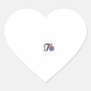 Vintage Seventeen 76 Patriotic Vector Shirt Design Heart Sticker