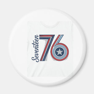 Vintage Seventeen 76 Patriotic Vector Shirt Design Magnet