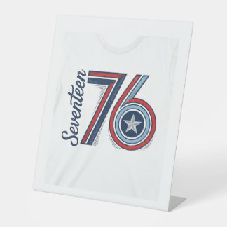 Vintage Seventeen 76 Patriotic Vector Shirt Design Pedestal Sign