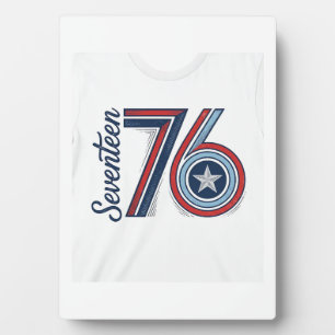 Vintage Seventeen 76 Patriotic Vector Shirt Design Plaque