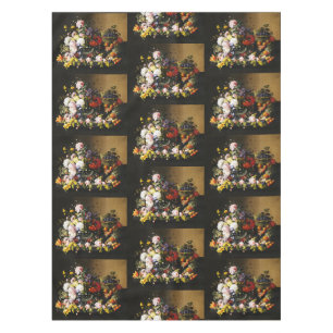 Vintage Severin Roesen Floral Fruit Still Life Tablecloth