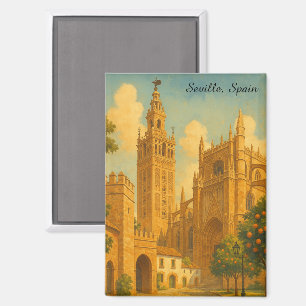 Vintage Seville Spain Andalusia Travel Magnet