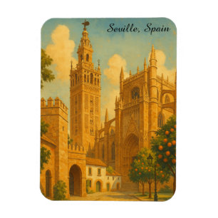 Vintage Seville Spain Andalusia Travel Magnet
