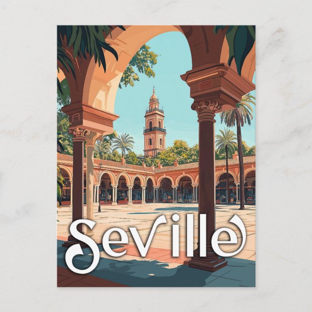 Vintage Seville, Spain - Classic Spanish Souvenir Postcard (Front)