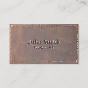 Vintage Sewed Leather Vocal Coach Business Card