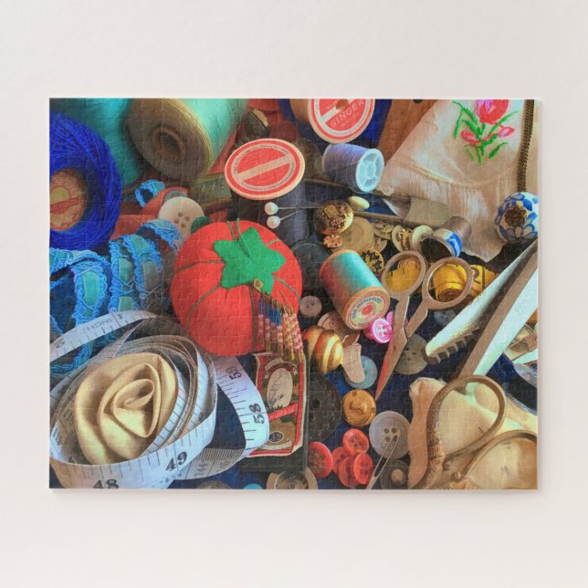 Vintage Sewing Bits & Bobs Jigsaw Puzzle (Horizontal)