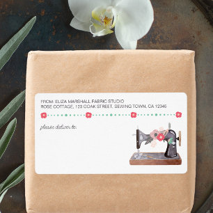 Vintage Sewing Machine Boho Floral Shipping