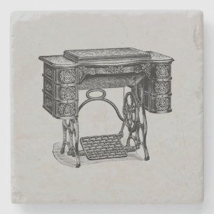 Vintage Sewing Machine Cabinet Stone Coaster