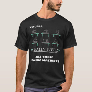 Vintage Sewing Machine Collectors Hobby Addict T-Shirt