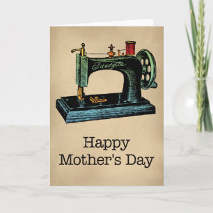 Vintage Sewing Machine Mother's Day Card