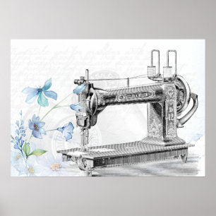 Vintage Sewing Machine. Poster