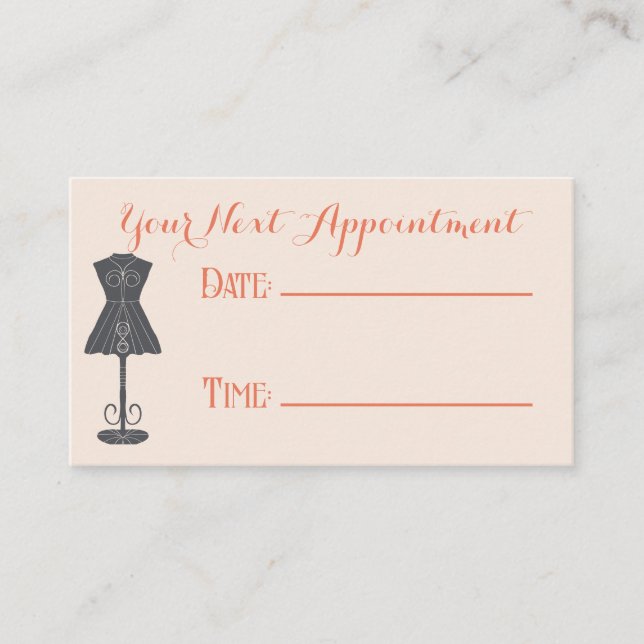 Vintage Sewing Machine Seamstress Tailor Appointment Card (Front)