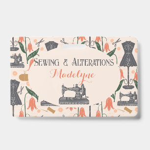 Vintage Sewing Machine Seamstress Tailor ID Badge