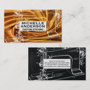 Vintage Sewing Machine   Silk Fabric Business Card