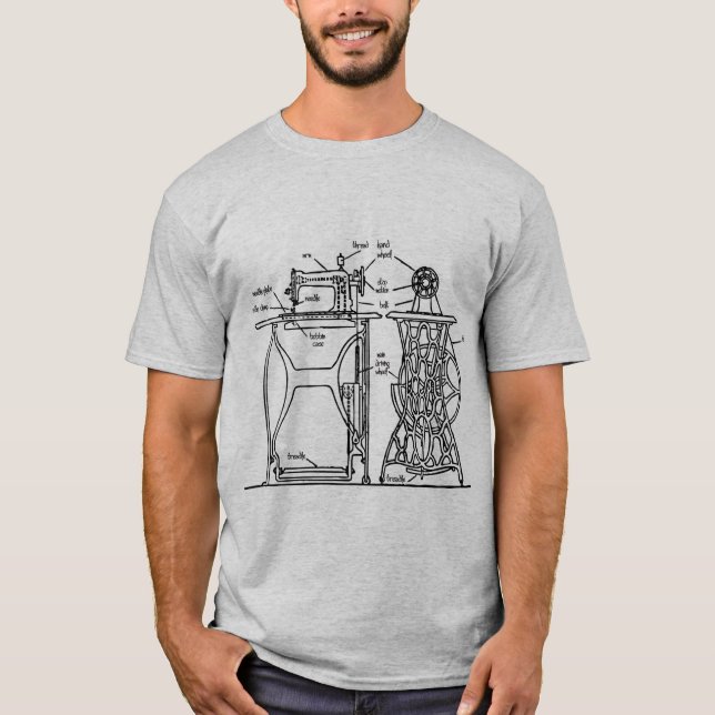 Vintage Sewing Machine T-Shirt (Front)