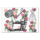 Vintage Sewing Pink Roses Tissue Paper