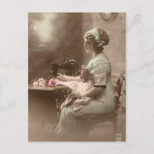 Vintage Sewing Postcard