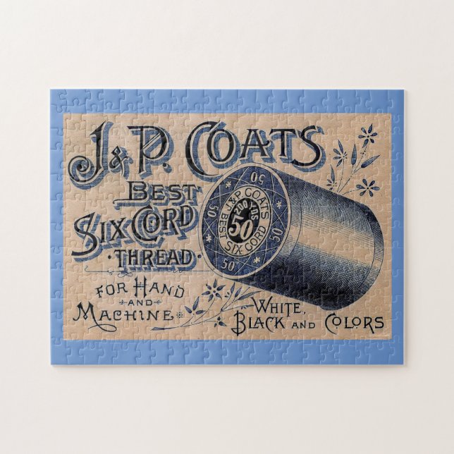Vintage Sewing Thread Advertisement Jigsaw Puzzle (Horizontal)