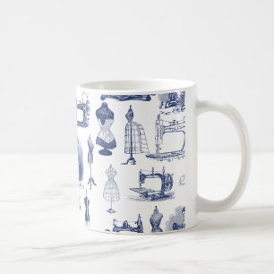 Vintage Sewing Toile Coffee Mug