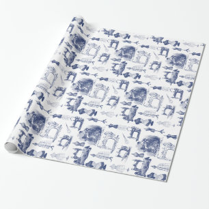 Vintage Sewing Toile Wrapping Paper