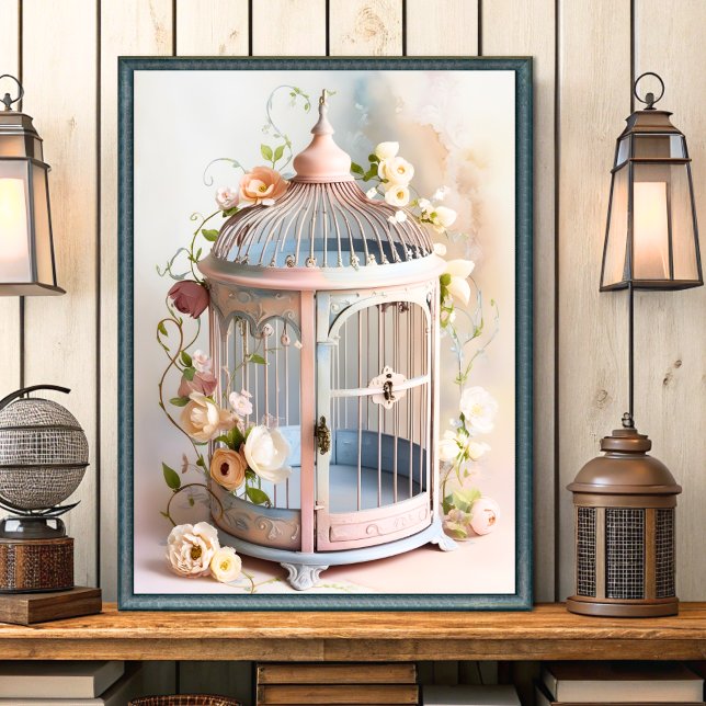 Vintage Shabby Chic Birdcage Wall Art (Creator Uploaded)