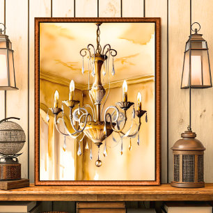 Vintage Shabby Chic Chandelier Wall Art