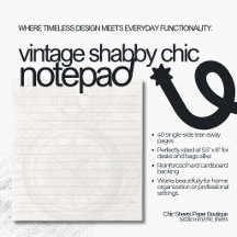 Vintage Shabby Chic Design Notepad