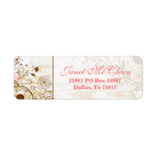 Vintage Shabby Chic Floral Address Label Return Address Label