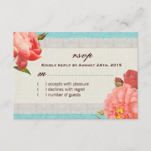 Vintage Shabby Chic Floral RSVP Card