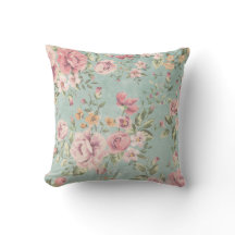 Vintage shabby chic floral teal pink girly elegant