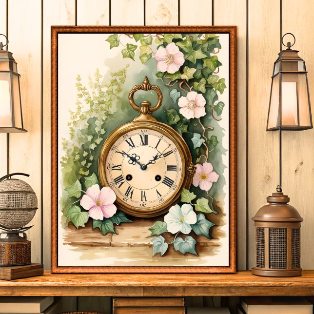 Vintage Shabby Chic Garden Clock Wall Art (Creator Uploaded)